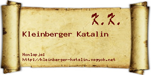 Kleinberger Katalin névjegykártya
